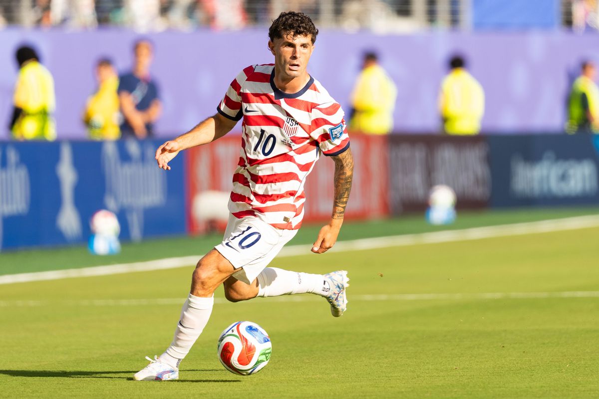 Christian Pulisic (10) of USA looks to score during a 2026 FIFA World Cup match against Bosnia and Herzegovina, Wednesday July 1st, 2026 in Santa Clara, Calif. Christian Pulisic (10) of USA looks to score during a 2026 FIFA World Cup match against Bosnia and Herzegovina, Wednesday July 1st, 2026 in Santa Clara, Calif.