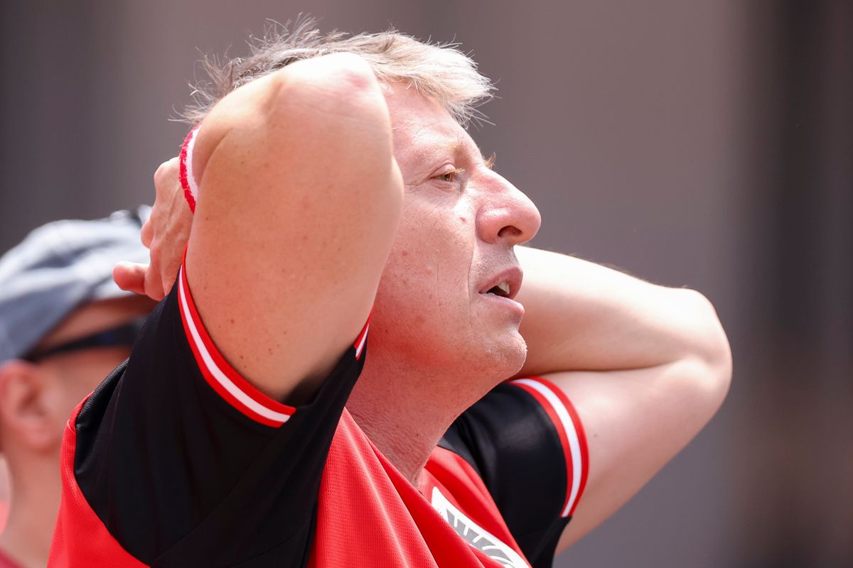 An Austria fan reacts in the stands during a 2026 FIFA World Cup match between Spain and Austria, Thursday July 2, 2026 in Inglewood, Calif. An Austria fan reacts in the stands during a 2026 FIFA World Cup match between Spain and Austria, Thursday July 2, 2026 in Inglewood, Calif.