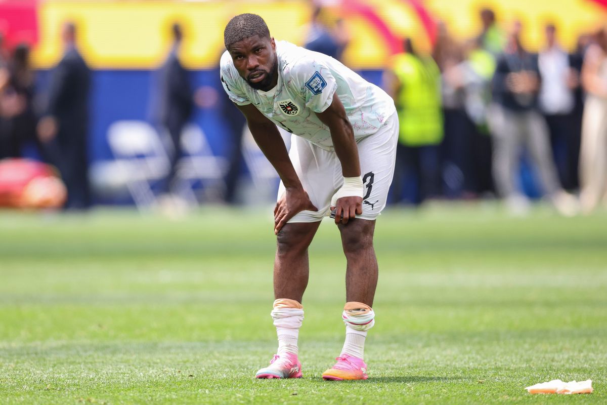 Kevin Danso #3 of Austria reacts to the loss to Spain after a 2026 FIFA World Cup match, Thursday July 2, 2026 in Inglewood, Calif. Kevin Danso #3 of Austria reacts to the loss to Spain after a 2026 FIFA World Cup match, Thursday July 2, 2026 in Inglewood, Calif.