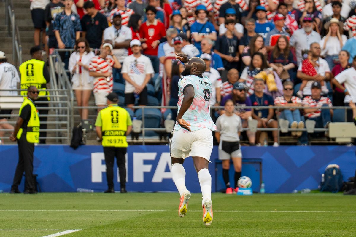 #9 Romelu Lukaku of Belgium celebrates his goal during a FIFA World Cup match against the United States, Monday July 6th, 2026 in Seattle, Washington. #9 Romelu Lukaku of Belgium celebrates his goal during a FIFA World Cup match against the United States, Monday July 6th, 2026 in Seattle, Washington.
