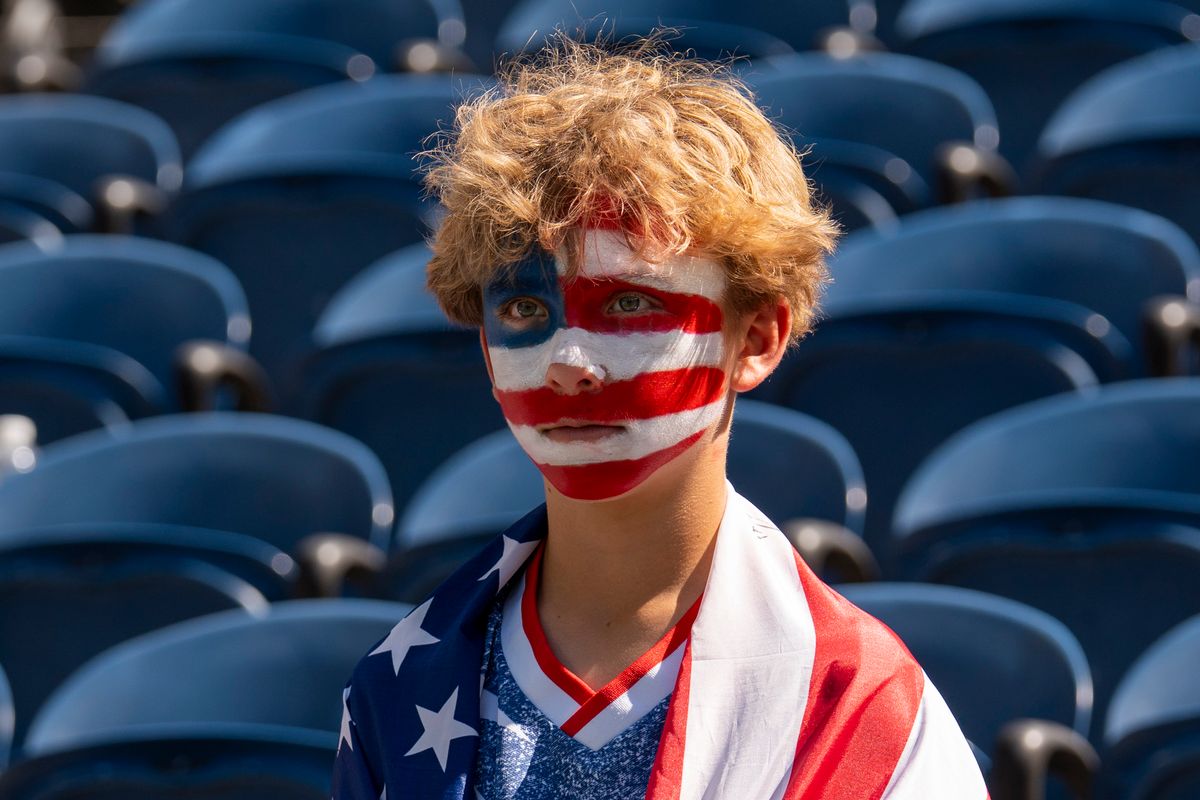 The United States fan is ready for the FIFA World Cup match against Belgium, Monday July 6th, 2026 in Seattle, Washington. The United States fan is ready for the FIFA World Cup match against Belgium, Monday July 6th, 2026 in Seattle, Washington.