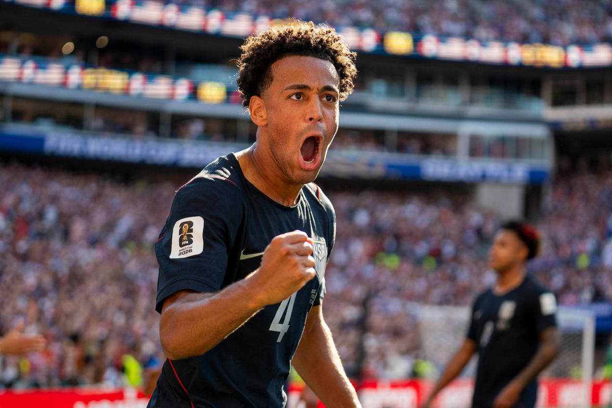#4 Tyler Adams of the United States celebrates the 1st half goal during a FIFA World Cup match against Belgium, Monday July 6th, 2026 in Seattle, Washington. #4 Tyler Adams of the United States celebrates the 1st half goal during a FIFA World Cup match against Belgium, Monday July 6th, 2026 in Seattle, Washington.
