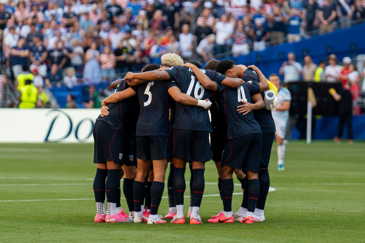 The United States huddle up before their FIFA World Cup match against Belgium, Monday July 6th, 2026 in Seattle, Washington. The United States huddle up before their FIFA World Cup match against Belgium, Monday July 6th, 2026 in Seattle, Washington.