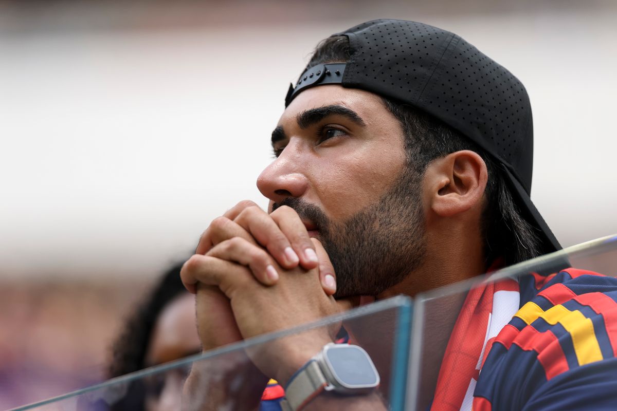 A Spain fan looks on during a 2026 FIFA World Cup match between Spain and Belgium, Friday July 10, 2026 in Inglewood, Calif. A Spain fan looks on during a 2026 FIFA World Cup match between Spain and Belgium, Friday July 10, 2026 in Inglewood, Calif.