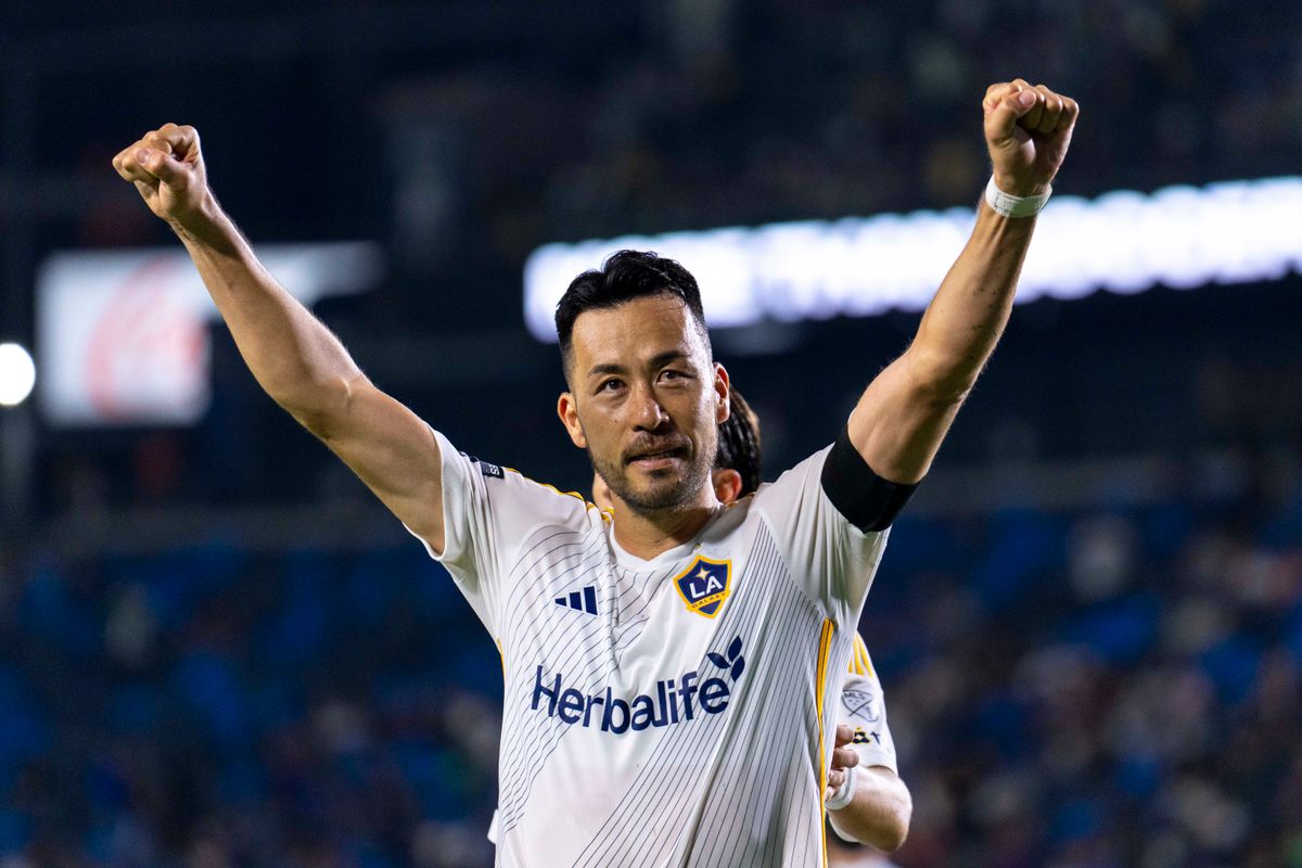 Los Angeles Galaxy defender Maya Yoshida (4) celebrates his goal during the Leagues Cup game against Santos Laguna, Thursday August 7th, 2025 in Carson, California. 