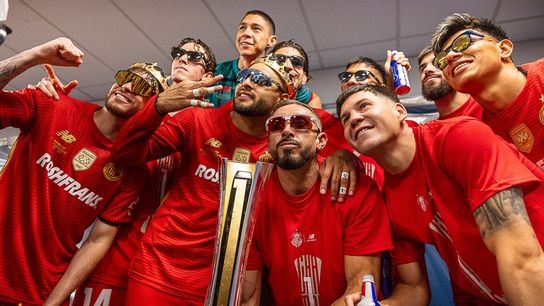 Toluca players Celebrates their title during an Campeones Cup match against Toluca, Wednesday October 1, 2025 in Carson, Calif. Toluca players Celebrates their title during an Campeones Cup match against Toluca, Wednesday October 1, 2025 in Carson, Calif.