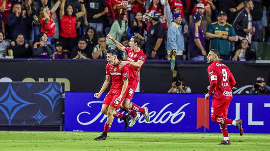 Toluca FC celebrates a goal during an Campeones Cup match against Los Angeles Galaxy, Wednesday October 1, 2025 in Carson, Calif. Toluca FC celebrates a goal during an Campeones Cup match against Los Angeles Galaxy, Wednesday October 1, 2025 in Carson, Calif.
