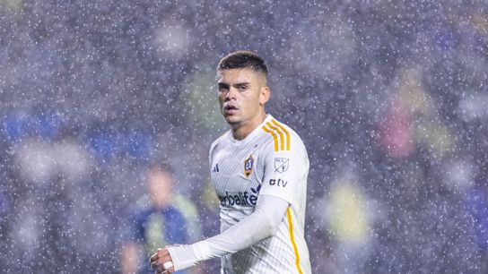 LA Galaxy Forward Gabriel Pec (11) leaves for the tunnel during a friendly match against Club America at Dignity Health Sports Park on November 15, 2025 in Carson, California. LA Galaxy Forward Gabriel Pec (11) leaves for the tunnel during a friendly match against Club America at Dignity Health Sports Park on November 15, 2025 in Carson, California.
