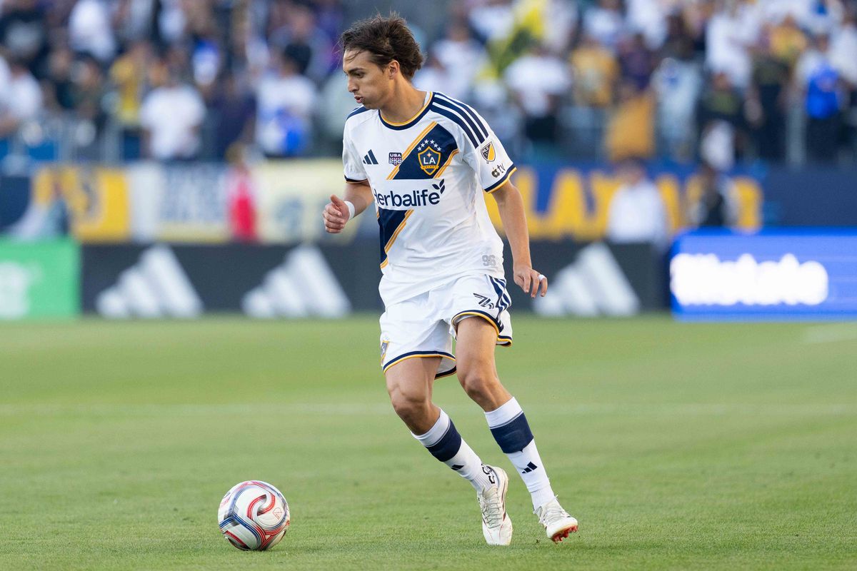 Los Angeles Galaxy defender Julian Aude (3) brings the ball up the pitch during an MLS game, Sunday February 22nd, 2026 in Carson, Calif Los Angeles Galaxy defender Julian Aude (3) brings the ball up the pitch during an MLS game, Sunday February 22nd, 2026 in Carson, Calif