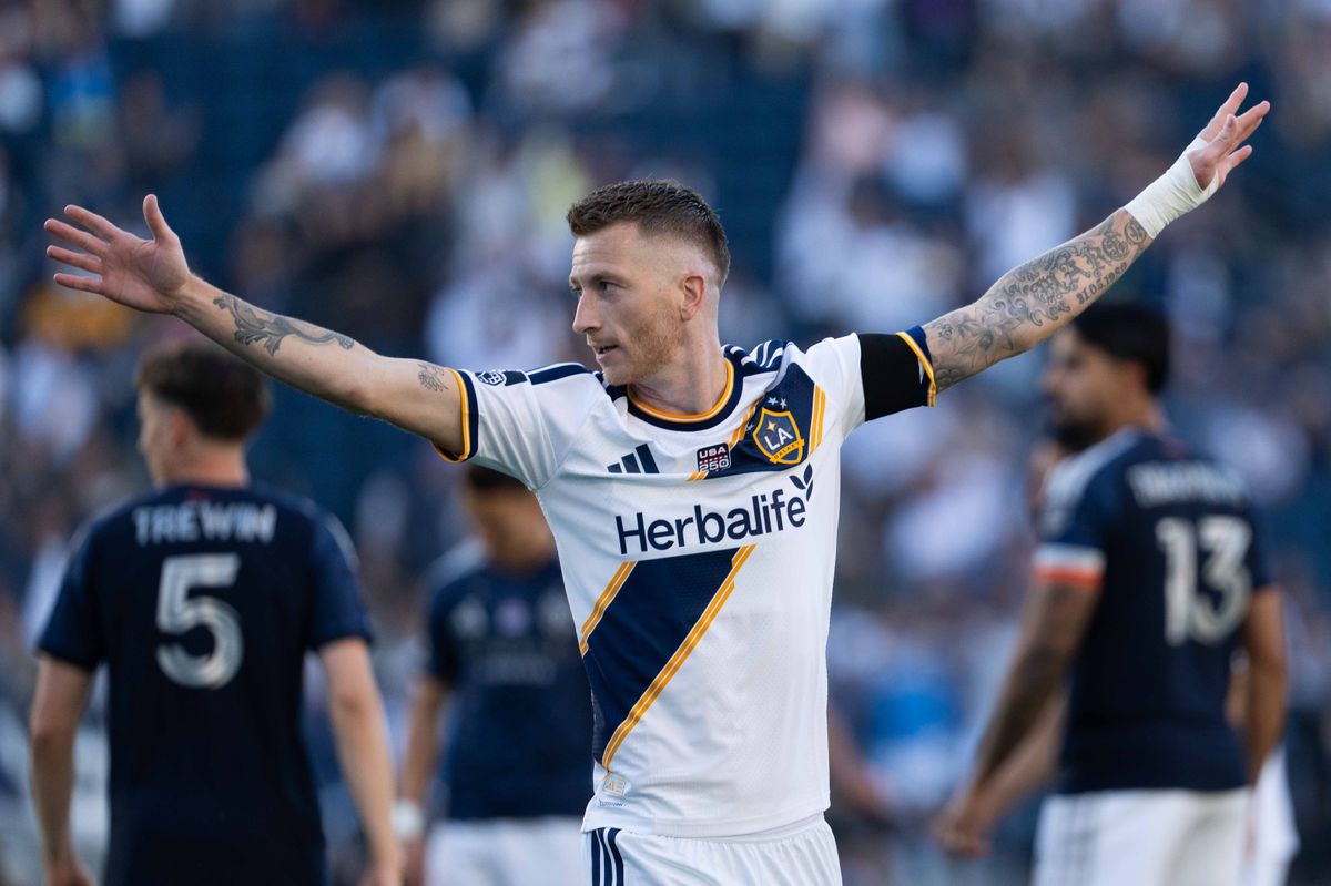 Los Angeles Galaxy midfielder Marco Reus (18) celebrates a goal during an MLS game, Sunday February 22nd, 2026 in Carson, Calif Los Angeles Galaxy midfielder Marco Reus (18) celebrates a goal during an MLS game, Sunday February 22nd, 2026 in Carson, Calif