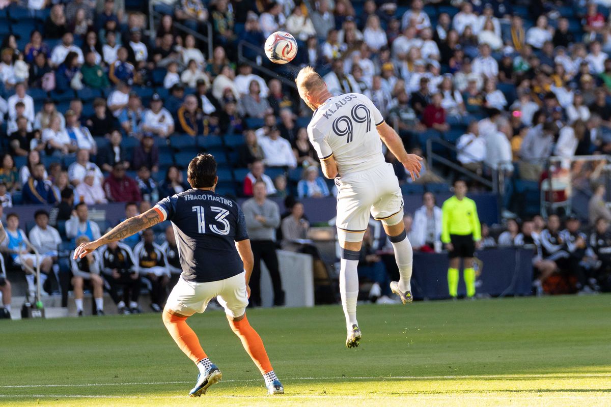 Los Angeles Galaxy forward Joao Klauss (99) goes for the header during an MLS game, Sunday February 22nd, 2026 in Carson, Calif Los Angeles Galaxy forward Joao Klauss (99) goes for the header during an MLS game, Sunday February 22nd, 2026 in Carson, Calif