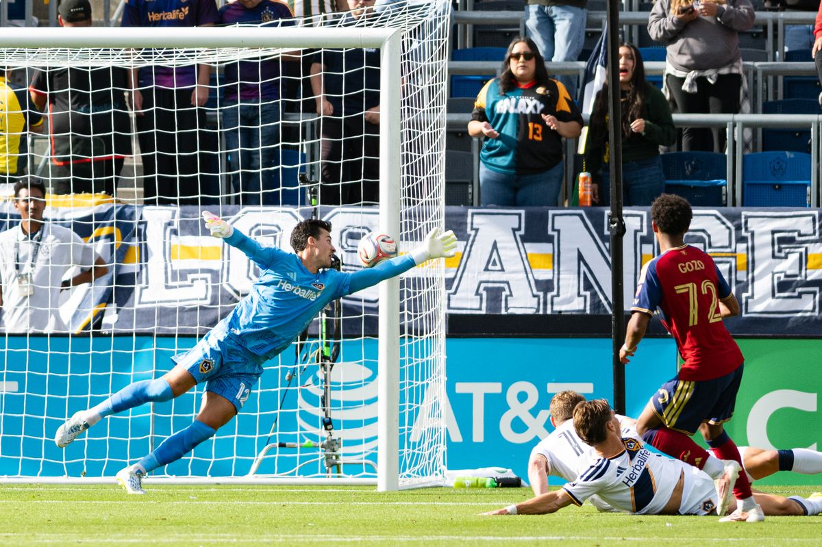 Real Salt Lake forward Zavier Gozo (72) scores the only goal for his team during a match between Real Salt Lake and LA Galaxy on Sunday, April 26, at Dignity Health Sports Park in Carson California