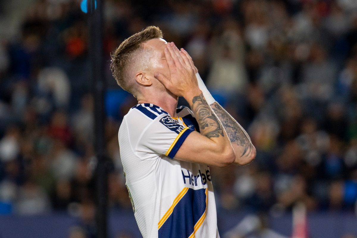 Los Angeles Galaxy midfielder Marco Reus (18) upset after a missed shot attempt during an MLS soccer game against the Houston Dynamo FC, Saturday May 23rd, 2026 in Carson, California. Los Angeles Galaxy midfielder Marco Reus (18) upset after a missed shot attempt during an MLS soccer game against the Houston Dynamo FC, Saturday May 23rd, 2026 in Carson, California.