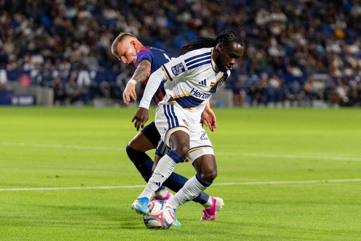 Los Angeles Galaxy forward Joseph Paintsil (11) wins possession of the ball during an MLS soccer game against the Houston Dynamo FC, Saturday May 23rd, 2026 in Carson, California. Los Angeles Galaxy forward Joseph Paintsil (11) wins possession of the ball during an MLS soccer game against the Houston Dynamo FC, Saturday May 23rd, 2026 in Carson, California.