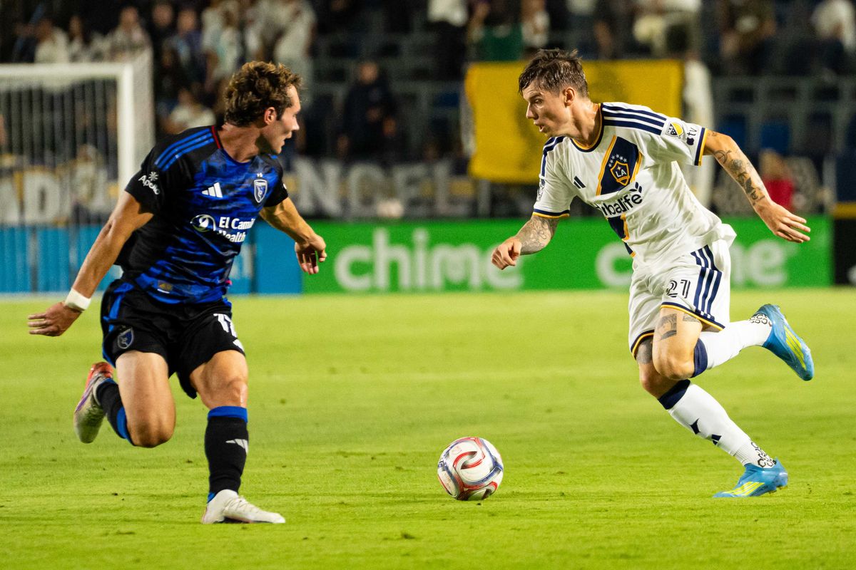 Los Angeles Galaxy forward Robert Taylor (21) looks to score during an MLS game, against the San Jose Earthquakes on Wednesday August 19th, 2026 in Carson, Calif Los Angeles Galaxy forward Robert Taylor (21) looks to score during an MLS game, against the San Jose Earthquakes on Wednesday August 19th, 2026 in Carson, Calif