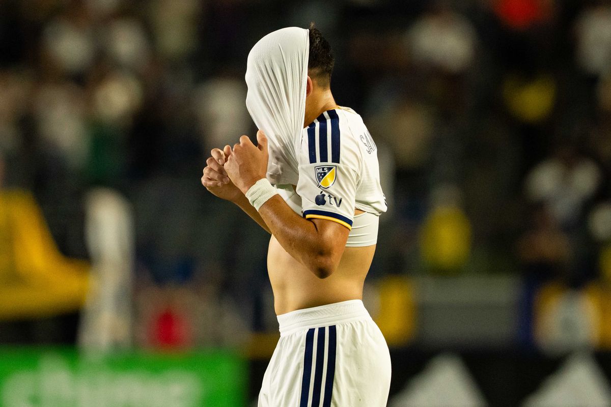 Los Angeles Galaxy midfielder Lucas Sanabria (8) in disbelief after receiving a red card during an MLS game, against the San Jose Earthquakes on Wednesday August 19th, 2026 in Carson, Calif Los Angeles Galaxy midfielder Lucas Sanabria (8) in disbelief after receiving a red card during an MLS game, against the San Jose Earthquakes on Wednesday August 19th, 2026 in Carson, Calif