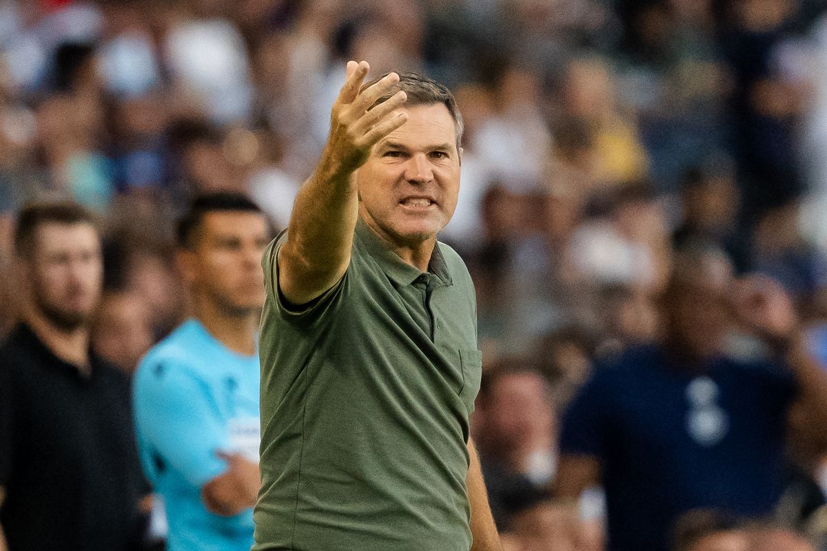 Los Angeles Galaxy coach Greg Vanney yells in frustration during an MLS game, against the New England Revolution on Saturday September 5th, 2026 in Carson, Calif
