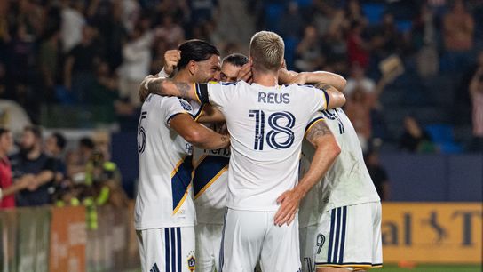 LA Galaxy players celebrate what would be the game-winning goal from Defender Justin Haak (15) during the Galaxy's 3-2 win against the Colorado Rapids, Saturday September 26, 2026 in Carson, Calif. LA Galaxy players celebrate what would be the game-winning goal from Defender Justin Haak (15) during the Galaxy's 3-2 win against the Colorado Rapids, Saturday September 26, 2026 in Carson, Calif.
