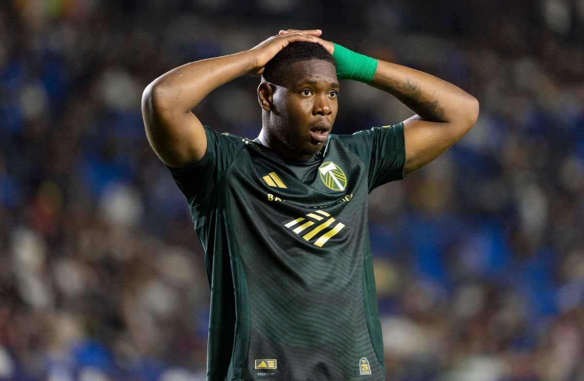 Portland Timbers defender Kamal Miller (4) reacts after goal attempt during a MLS soccer game against Los Angeles Galaxy, Wednesday October 14, 2026 in Carson, California. Portland Timbers defender Kamal Miller (4) reacts after goal attempt during a MLS soccer game against Los Angeles Galaxy, Wednesday October 14, 2026 in Carson, California.