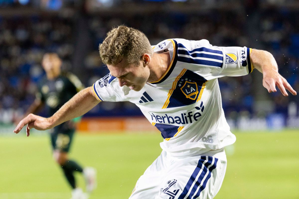 Los Angeles Galaxy defender John Nelson (14) runs with the ball during a MLS soccer game against Portland Timbers, Wednesday October 14, 2026 in Carson, California. Los Angeles Galaxy defender John Nelson (14) runs with the ball during a MLS soccer game against Portland Timbers, Wednesday October 14, 2026 in Carson, California.