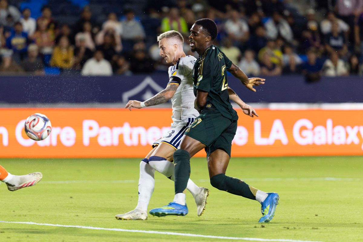 Los Angeles Galaxy midfielder Marco Reus (18) kicks the ball into the goal during a MLS soccer game against Portland Timbers, Wednesday October 14, 2026 in Carson, California. Los Angeles Galaxy midfielder Marco Reus (18) kicks the ball into the goal during a MLS soccer game against Portland Timbers, Wednesday October 14, 2026 in Carson, California.