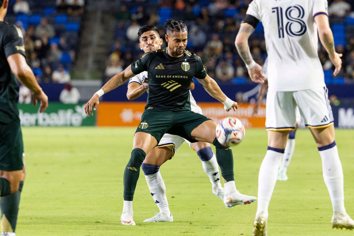 Portland Timbers forward Ariel Lassiter (7) running with the ball during an MLS soccer game against Los Angeles Galaxy, Wednesday October 14, 2026 in Carson, California. Portland Timbers forward Ariel Lassiter (7) running with the ball during an MLS soccer game against Los Angeles Galaxy, Wednesday October 14, 2026 in Carson, California.
