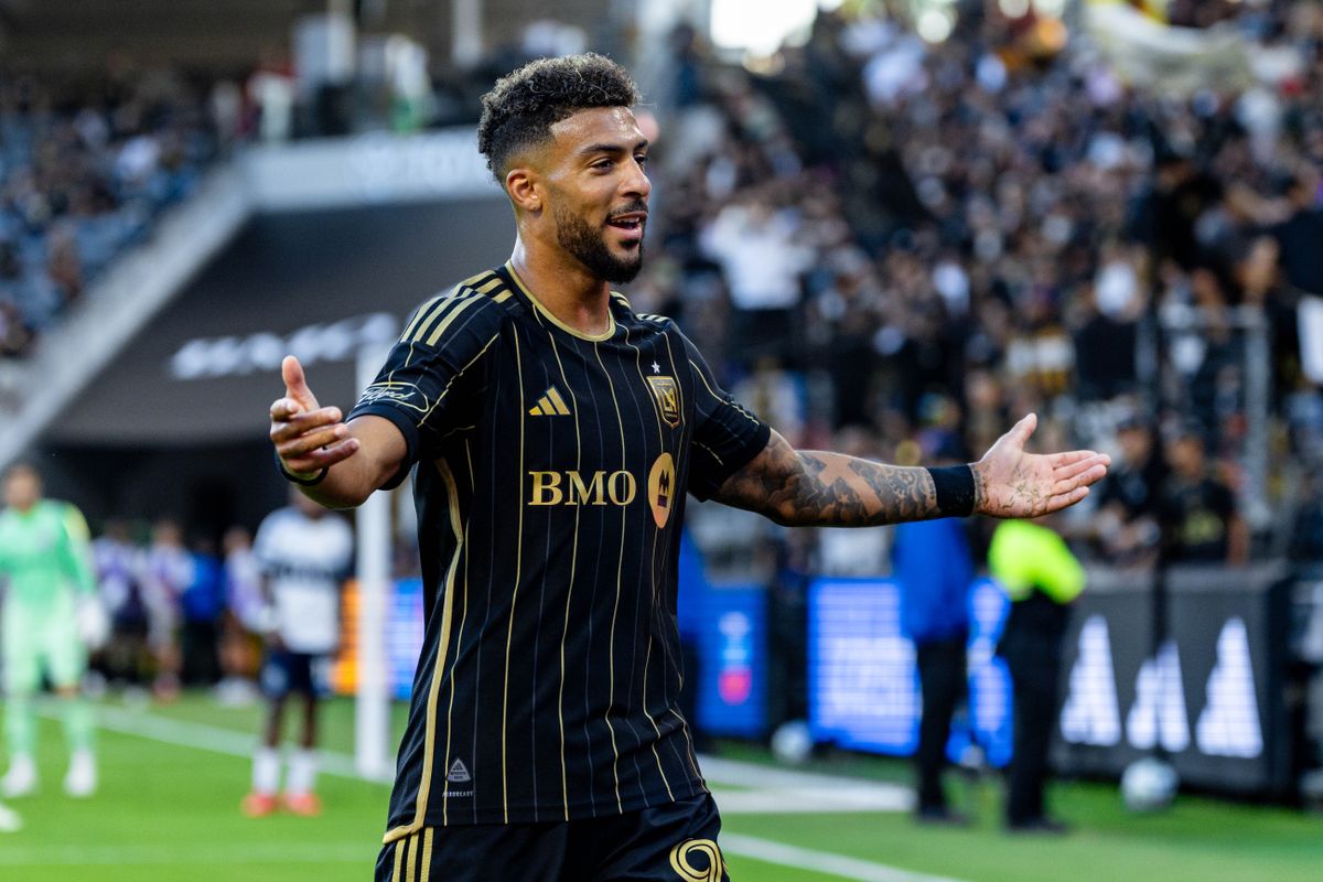 LAFC forward Denis Bouanga (99) questions a call during an MLS match against the Vancouver Whitecaps, Sunday June 29, 2025 in Los Angeles, Calif. LAFC forward Denis Bouanga (99) questions a call during an MLS match against the Vancouver Whitecaps, Sunday June 29, 2025 in Los Angeles, Calif.