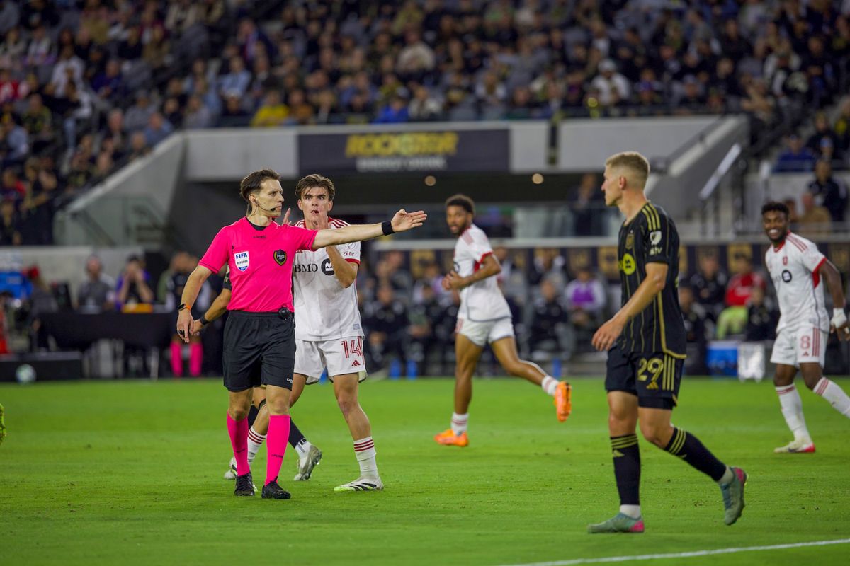 Toronto FC midfielder Alonso Coello (14) reacts during a MLS soccer game against LAFC, Wednesday, October 8, 2025, in Los Angeles, California. Toronto FC midfielder Alonso Coello (14) reacts during a MLS soccer game against LAFC, Wednesday, October 8, 2025, in Los Angeles, California.