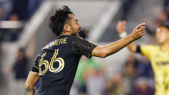  Mathieu Choinière's breakout performance keeps LAFC perfect through four games taken BMO Stadium (LAFC). Photo by Steven Park - The Sporting Tribune