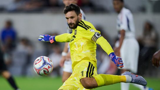 The Los Angeles FC’s Hugo Lloris #1 kicks the ball during an MLS game against The Real Salt Lake on July 22nd, 2026 at BMO Stadium in Los Angeles, California