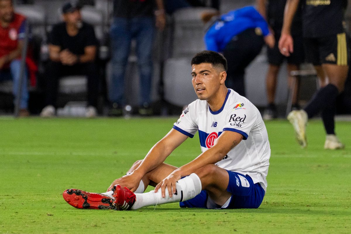 Erick Gutierrez #35 of Toluca FC in disbelief after giving up a last minute goal during a Leagues Cup match against LAFC, Saturday August 8, 2026 in Los Angeles, California.