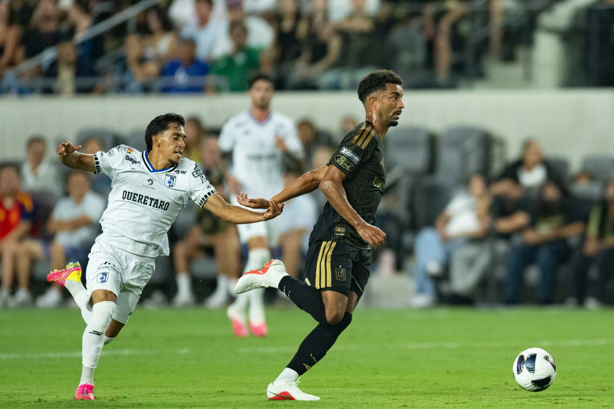 LAFC midfielder Timothy Tillman (11) attacks with the ball during a Leagues Cup match between Queretaro and Los Angeles FC on Wednesday, August 12, 2026 at BMO Stadium in Los Angeles Calif.