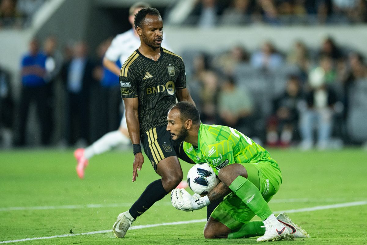 Queretaro goalkeeper Guillermo Allison (25) makes a save during a Leagues Cup match between Queretaro and Los Angeles FC on Wednesday, August 12, 2026 at BMO Stadium in Los Angeles Calif.