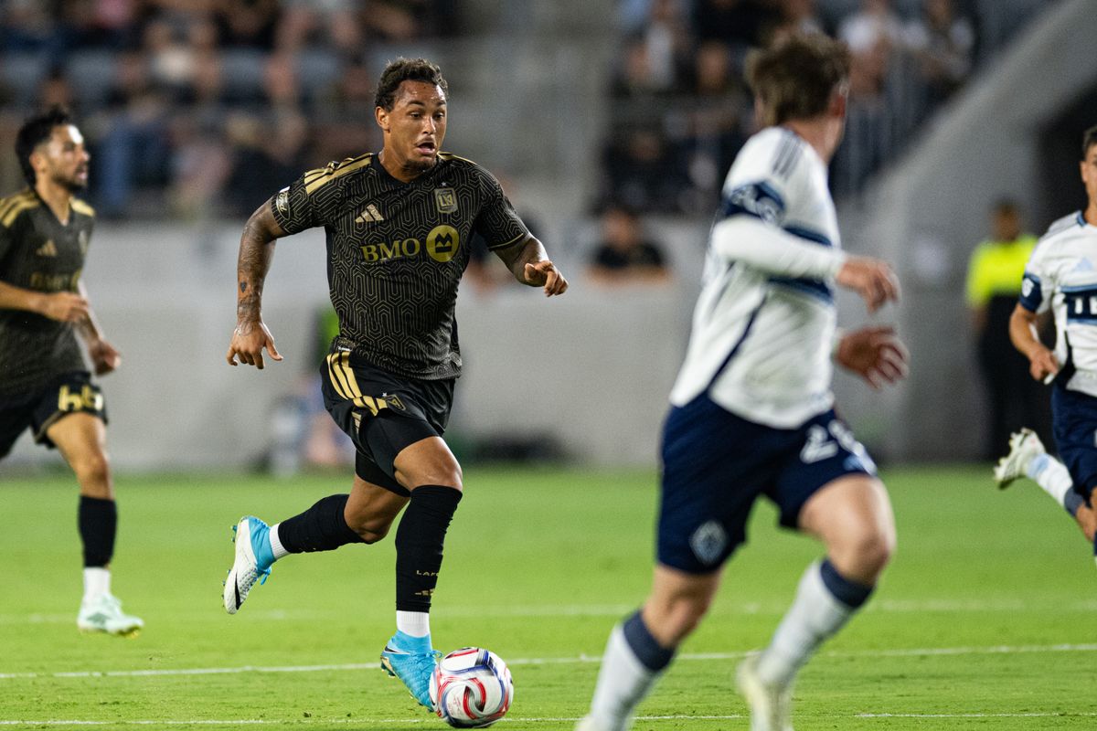 LAFC forward Armindo Sieb (9) attacks with the ball during an MLS soccer game against the Vancouver Whitecaps, Saturday, October 10, 2026 in Los Angeles. LAFC forward Armindo Sieb (9) attacks with the ball during an MLS soccer game against the Vancouver Whitecaps, Saturday, October 10, 2026 in Los Angeles.