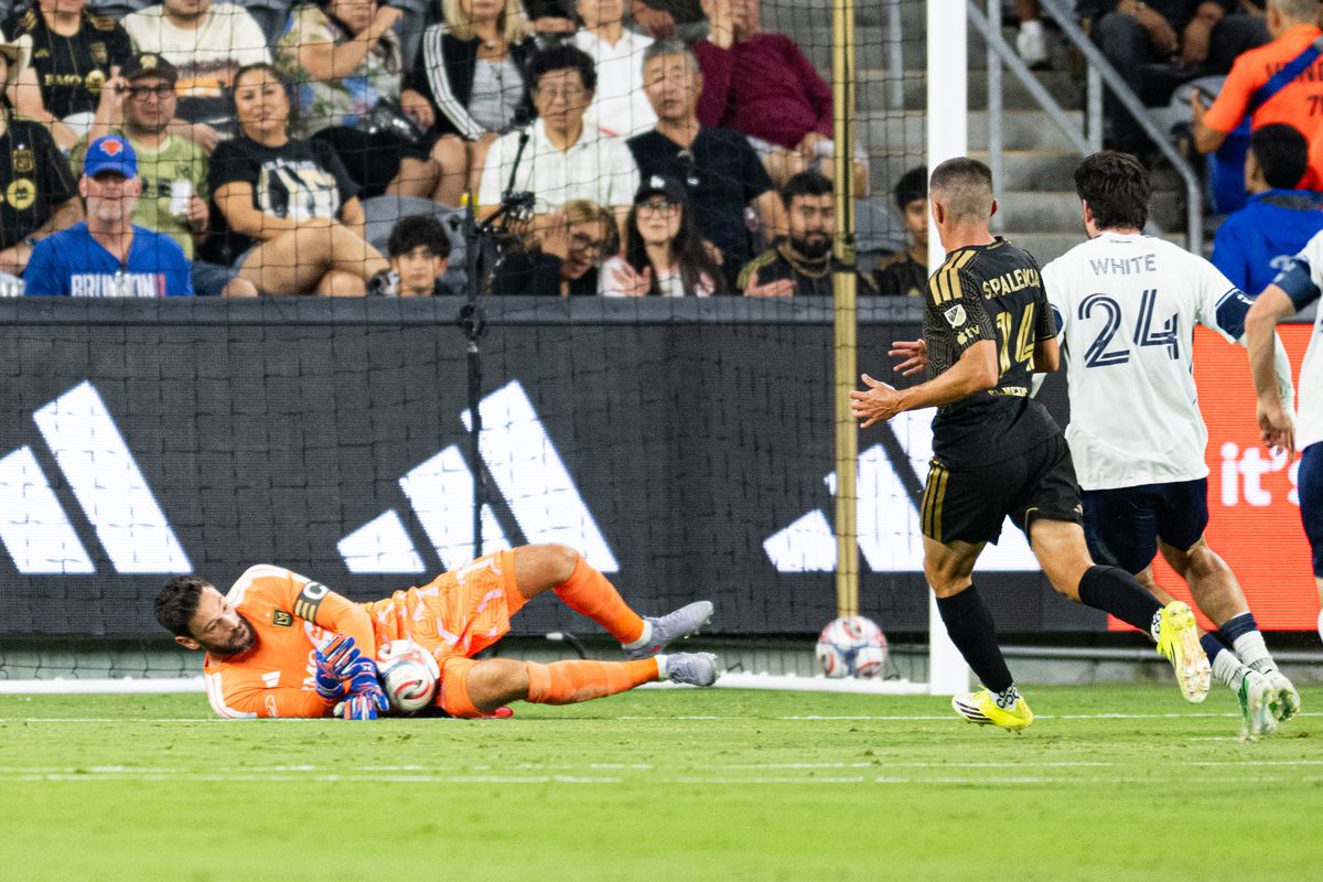 LAFC goalkeeper Hugo Lloris (1) makes a save during an MLS soccer game against the Vancouver Whitecaps, Saturday, October 10, 2026 in Los Angeles. LAFC goalkeeper Hugo Lloris (1) makes a save during an MLS soccer game against the Vancouver Whitecaps, Saturday, October 10, 2026 in Los Angeles.