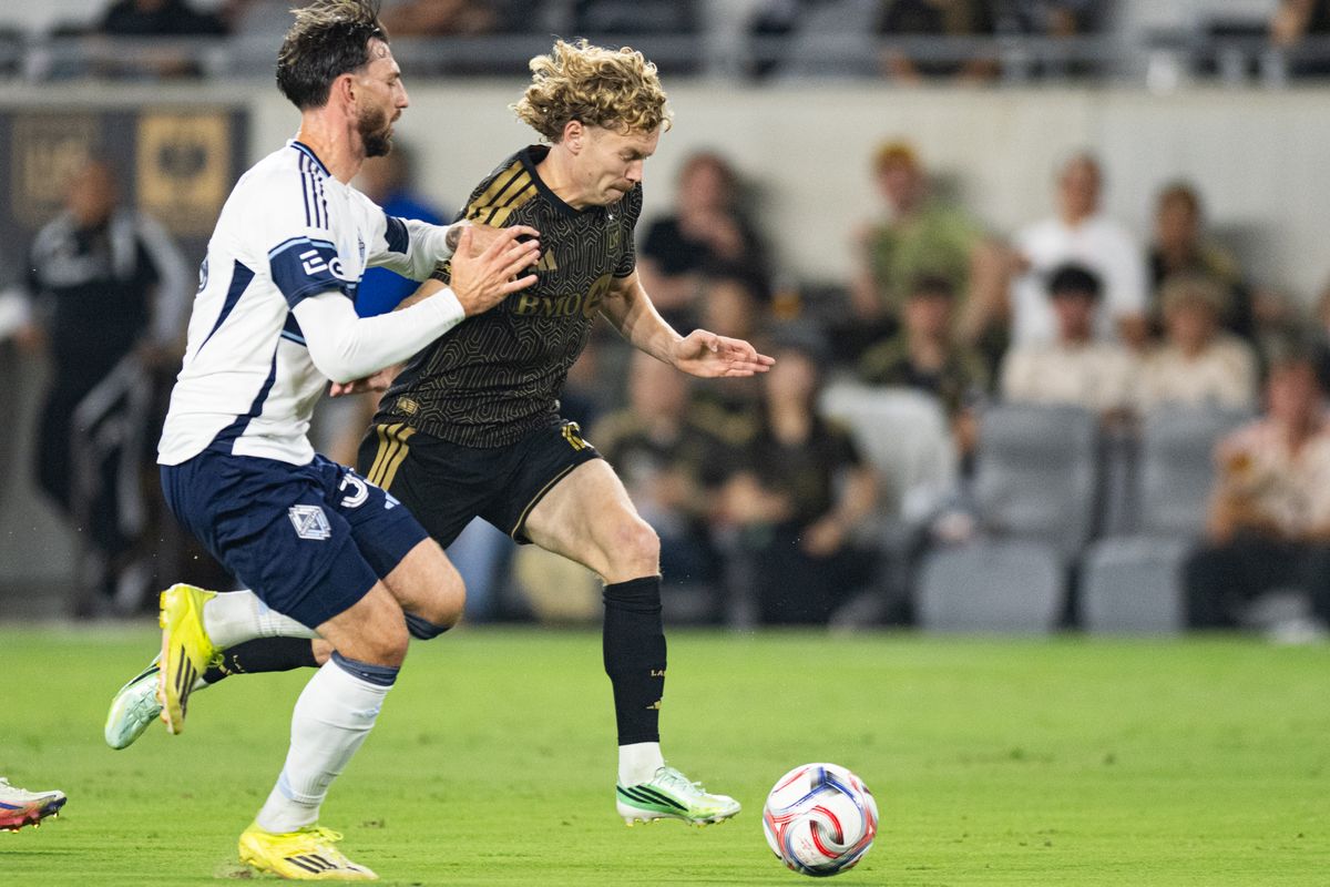 LAFC forward Jacob Shaffelburg (18) attacks with the ball during an MLS soccer game against the Vancouver Whitecaps, Saturday, October 10, 2026 in Los Angeles. LAFC forward Jacob Shaffelburg (18) attacks with the ball during an MLS soccer game against the Vancouver Whitecaps, Saturday, October 10, 2026 in Los Angeles.