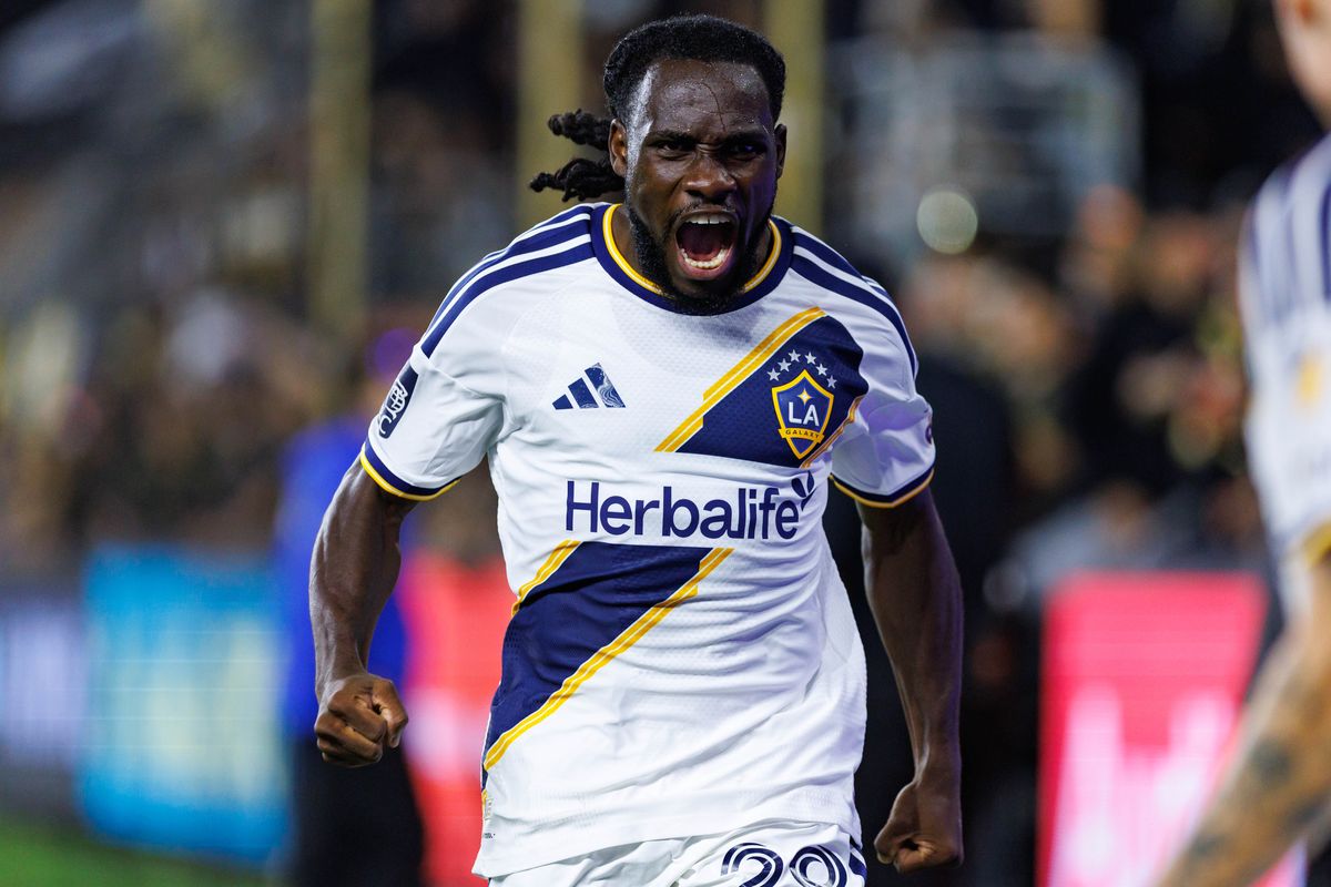 Joseph Paintsil #28 of LA Galaxy celebrates after scoring a goal during an MLS regular season match against LAFC on October 25, 2026 at BMO Stadium in Los Angeles, California. Joseph Paintsil #28 of LA Galaxy celebrates after scoring a goal during an MLS regular season match against LAFC on October 25, 2026 at BMO Stadium in Los Angeles, California.