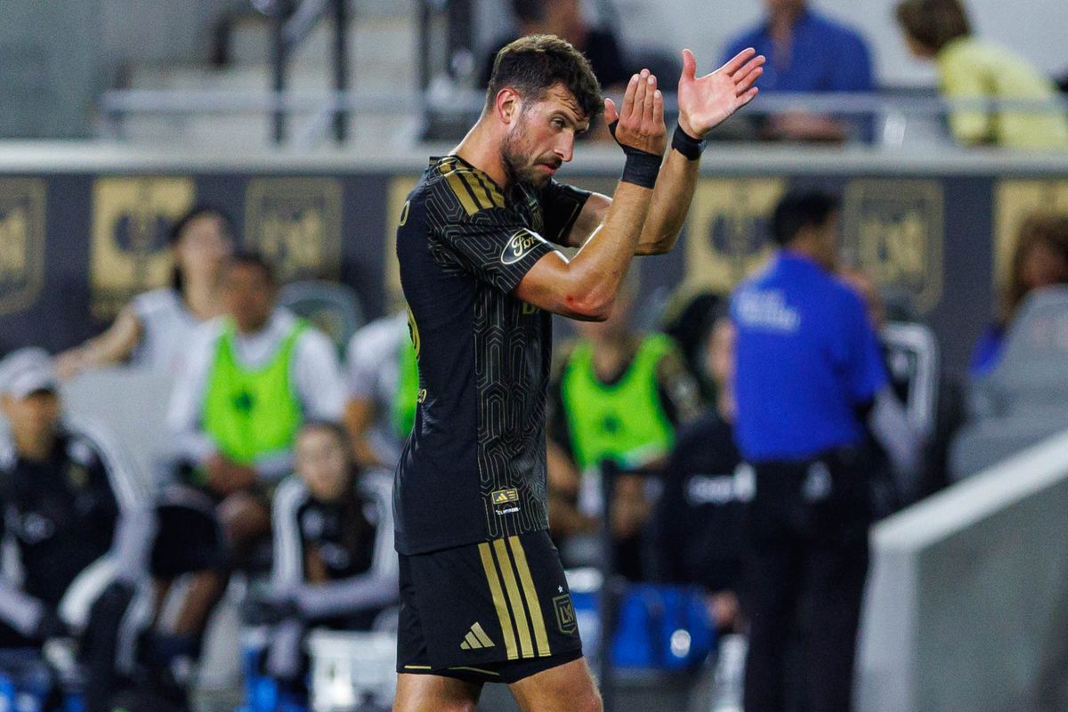 Yevhen Cheberko #23 of LAFC reacts after a shot attempt during an MLS regular season match against LA Galaxy on October 25, 2026 at BMO Stadium in Los Angeles, California. Yevhen Cheberko #23 of LAFC reacts after a shot attempt during an MLS regular season match against LA Galaxy on October 25, 2026 at BMO Stadium in Los Angeles, California.