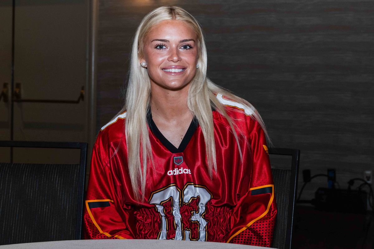 Angel City FC forward Riley Tiernan, poses for a portrait during NWSL Media Day at Westin Bonaventure on January 29th, 2026 in Los Angeles, California. 