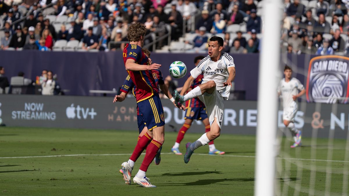San Diego FC forward Chucky Lozano (11) receives a pass during MLS soccer game against Real Salt Lake, Saturday, April 26, 2025, in San Diego. San Diego FC forward Chucky Lozano (11) receives a pass during MLS soccer game against Real Salt Lake, Saturday, April 26, 2025, in San Diego.
