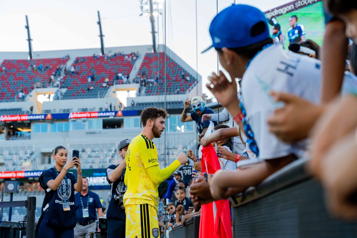 San Diego FC goalkeeper Duran Ferree (18) signs autographs after an MLS game between Real Salt Lake and San Diego FC, Sunday March 22, 2026 in San Diego, Calif. San Diego FC goalkeeper Duran Ferree (18) signs autographs after an MLS game between Real Salt Lake and San Diego FC, Sunday March 22, 2026 in San Diego, Calif.
