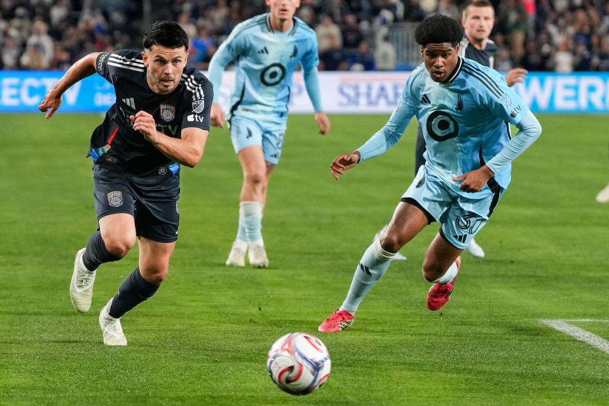 San Diego FC forward Lewis Morgan (9) runs for the ball during an MLS soccer game against the Minnesota United FC, Saturday April 11, 2026 in San Diego, California. San Diego FC forward Lewis Morgan (9) runs for the ball during an MLS soccer game against the Minnesota United FC, Saturday April 11, 2026 in San Diego, California.