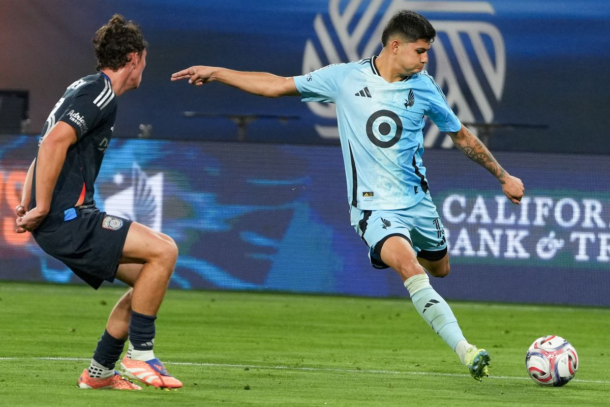 Minnesota United FC defender Anthony Markanich (13) crosses the ball during an MLS soccer game against the San Diego FC, Saturday April 11, 2026 in San Diego, California. Minnesota United FC defender Anthony Markanich (13) crosses the ball during an MLS soccer game against the San Diego FC, Saturday April 11, 2026 in San Diego, California.