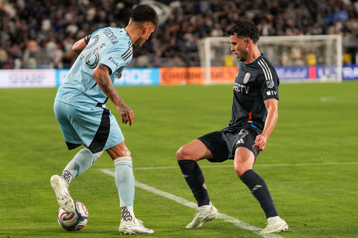 Minnesota United FC midfielder Joaquín Pereyra (26) dribbles past defenders during an MLS soccer game against the San Diego FC, Saturday April 11, 2026 in San Diego, California. Minnesota United FC midfielder Joaquín Pereyra (26) dribbles past defenders during an MLS soccer game against the San Diego FC, Saturday April 11, 2026 in San Diego, California.