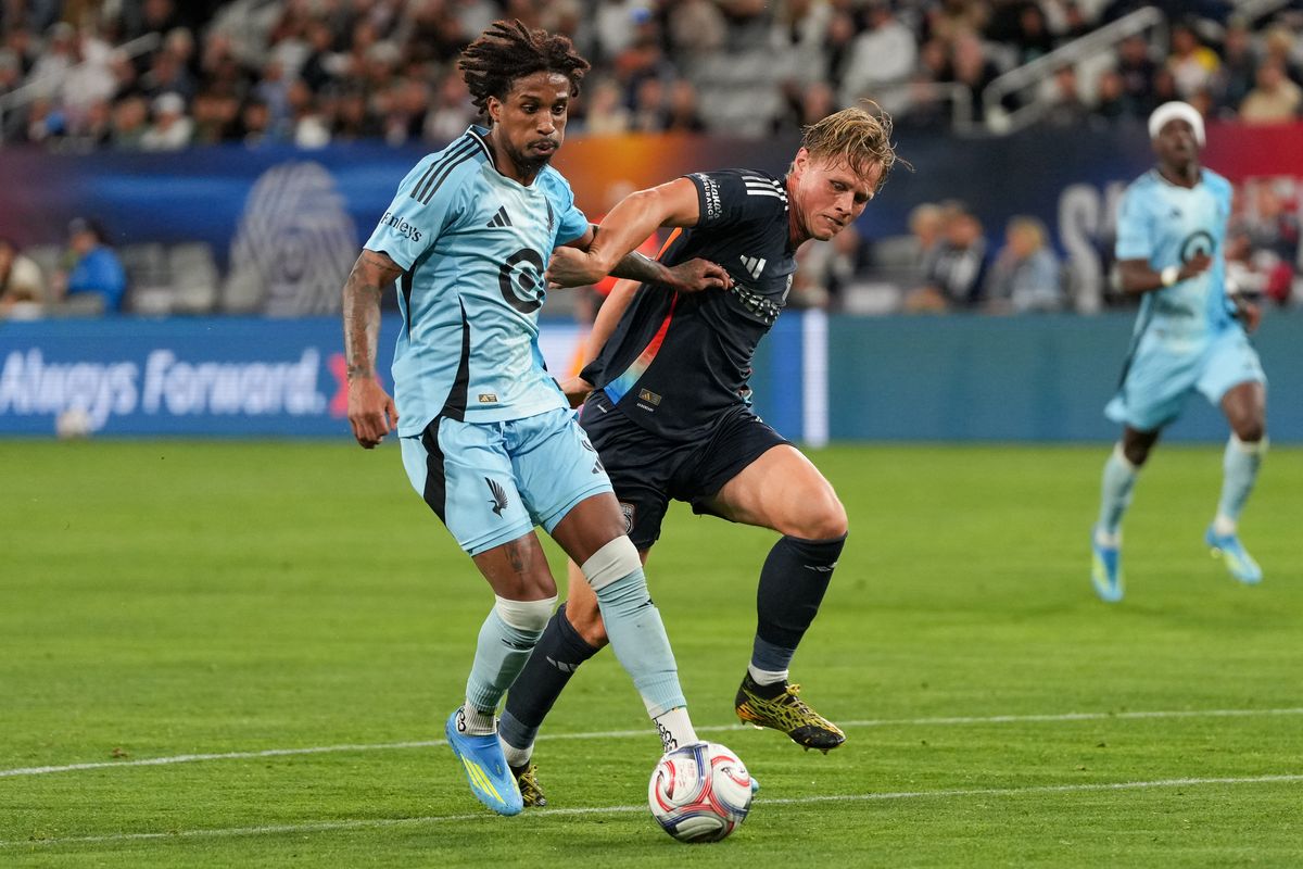 Minnesota United FC defender Kyle Duncan (3) battles for the ball during an MLS soccer game against the San Diego FC, Saturday April 11, 2026 in San Diego, California. Minnesota United FC defender Kyle Duncan (3) battles for the ball during an MLS soccer game against the San Diego FC, Saturday April 11, 2026 in San Diego, California.