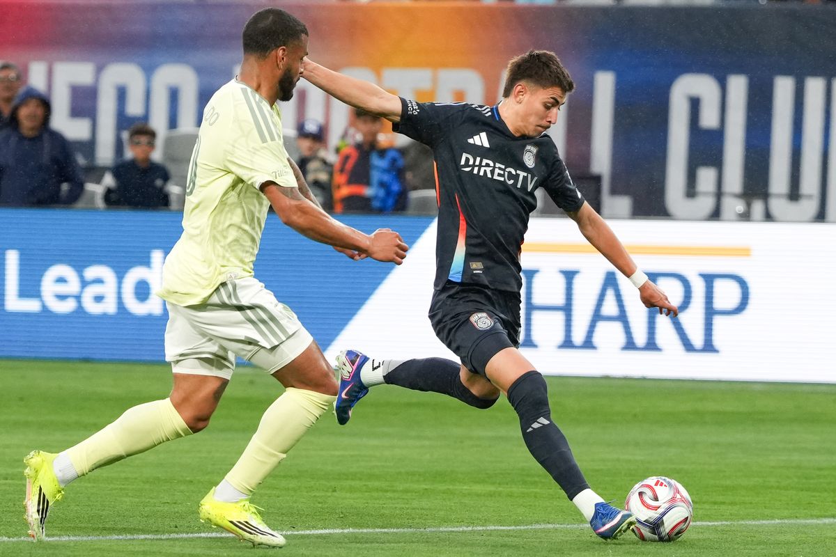 San Diego FC midfielder David Vazquez (19) shoots the ball during an MLS soccer game against the Portland Timbers, Saturday April 25, 2026 in San Diego, California.