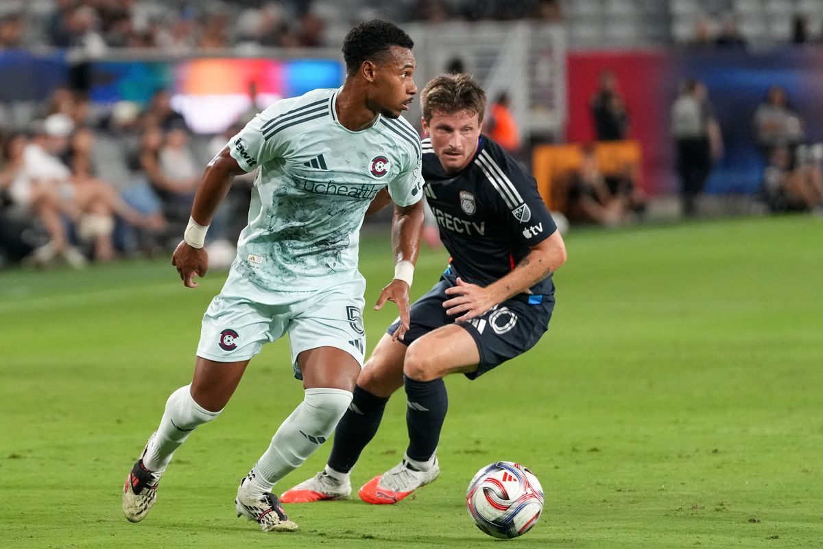 Colorado Rapids defender Loic Williams (5) controls the ball during an MLS soccer game against the San Diego FC, Saturday August 22, 2026 in San Diego, California. Colorado Rapids defender Loic Williams (5) controls the ball during an MLS soccer game against the San Diego FC, Saturday August 22, 2026 in San Diego, California.