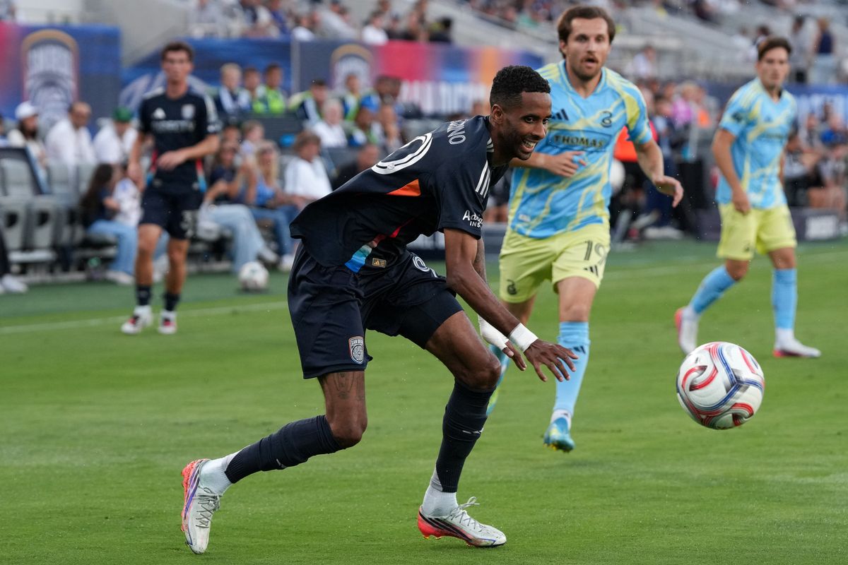 San Diego FC forward Amahl Pellegrino (90) looks at the ball during an MLS soccer game against the Philadelphia Union, Sunday September 13, 2026 in San Diego, California. San Diego FC forward Amahl Pellegrino (90) looks at the ball during an MLS soccer game against the Philadelphia Union, Sunday September 13, 2026 in San Diego, California.