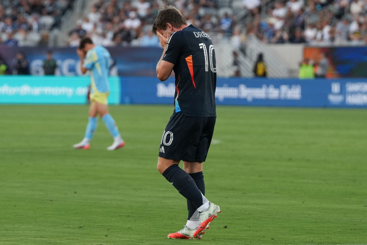 San Diego FC winger Anders Dreyer (10) disappointed after missing a scoring opportunity during an MLS soccer game against the Philadelphia Union, Sunday September 13, 2026 in San Diego, California. San Diego FC winger Anders Dreyer (10) disappointed after missing a scoring opportunity during an MLS soccer game against the Philadelphia Union, Sunday September 13, 2026 in San Diego, California.