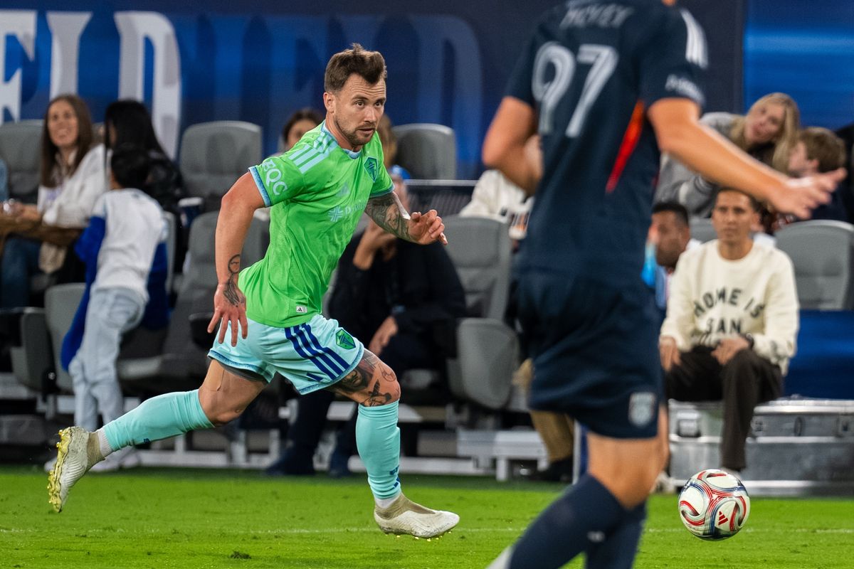 Seattle Sounders midfielder Albert Rusnák dribbles the ball forward during an MLS soccer game against San Diego FC, Saturday, October 24, 2026 in Carson, California. Seattle Sounders midfielder Albert Rusnák dribbles the ball forward during an MLS soccer game against San Diego FC, Saturday, October 24, 2026 in Carson, California.